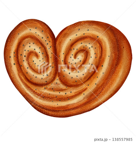 Watercolor illustration of a sweet white flour bun. Bakery products. Perfect for baking menus, packaging, dessert decorations, and evening tea party decor. Watercolor illustration of a sweet white flour bun. Bakery products. Perfect for baking menus, packaging, dessert decorations, and evening tea party decor. 138557985