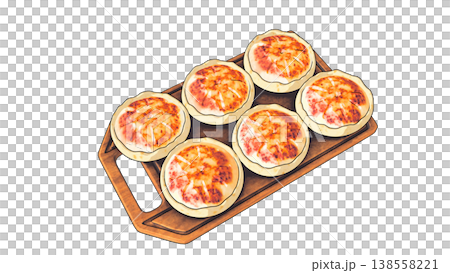 3D illustration of a tray of mini gratin (different angle) 138558221