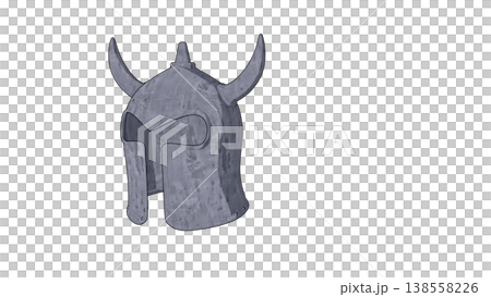 3D illustration of a Viking helmet (back view) 138558226