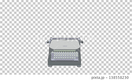 3D illustration of a retro typewriter (front view) 3D illustration of a retro typewriter (front view) 138558230