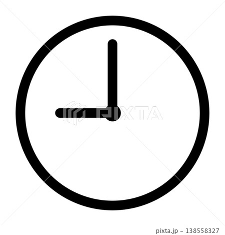 9時を示す時計の線画アイコン 9時を示す時計の線画アイコン 138558327