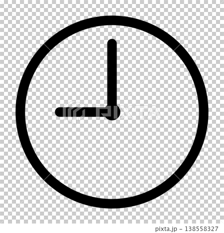 一個顯示9點鐘位置的時鐘線條圖圖示。 138558327