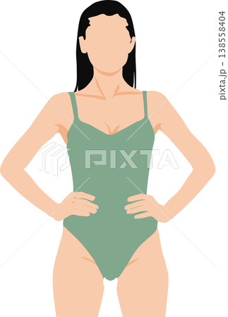 水着を着た女性のイラスト 138558404