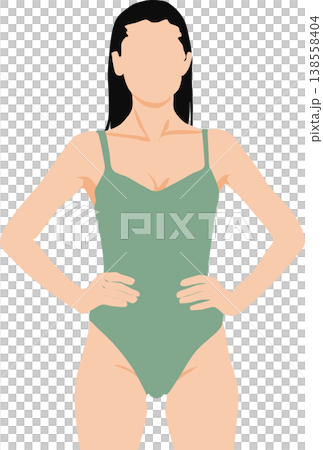 水着を着た女性のイラスト 138558404