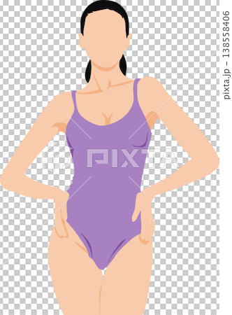 水着を着た女性のイラスト 138558406