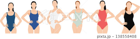 水着を着た女性のイラスト 138558408