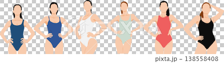 水着を着た女性のイラスト 138558408