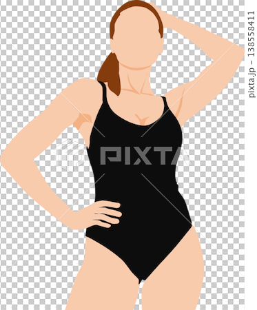 水着を着た女性のイラスト 水着を着た女性のイラスト 138558411