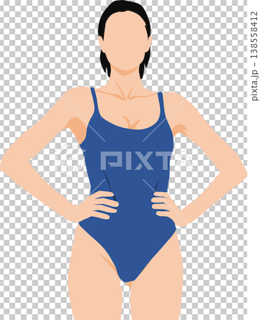 水着を着た女性のイラスト 138558412