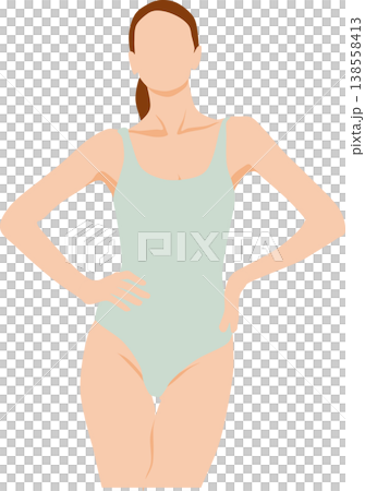 一個穿泳衣的女人的插圖 138558413