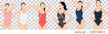 一個穿泳衣的女人的插圖 138558415