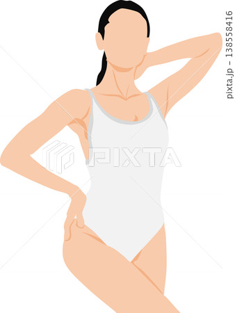 水着を着た女性のイラスト 138558416