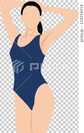 水着を着た女性のイラスト 138558418