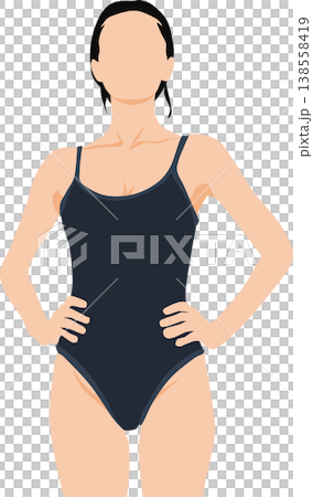 一個穿泳衣的女人的插圖 一個穿泳衣的女人的插圖 138558419