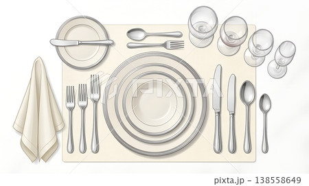 フォーマルテーブルセッティング エチケットガイド 138558649