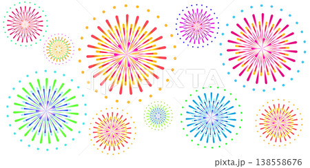 打ち上げ花火の背景イラスト 138558676