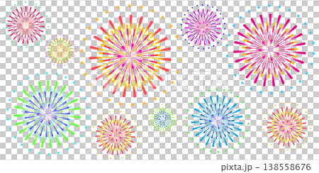 打ち上げ花火の背景イラスト 138558676