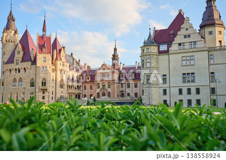 Moszna Castle facade in Poland 138558924
