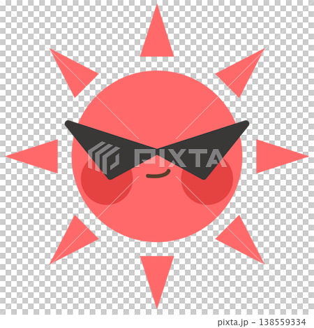 可愛的太陽戴著太陽眼鏡 138559334