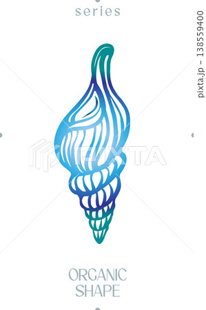 Abstract Blue Conch Shell Organic Shape Abstract Blue Conch Shell Organic Shape 138559400
