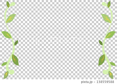 Simple frame with light green leaves Simple frame with light green leaves 138559588