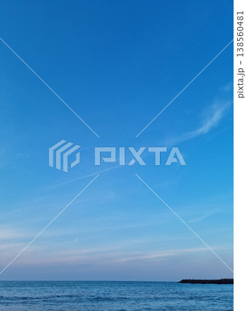 Blue gradient sky with blue sea view Blue gradient sky with blue sea view 138560481