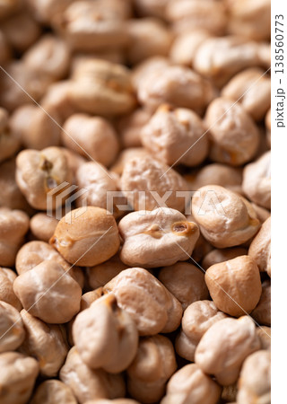 Close up of organic raw chickpeas texture background, healthy food ingredient Close up of organic raw chickpeas texture background, healthy food ingredient 138560773