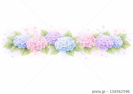 カラフルな紫陽花 138562596