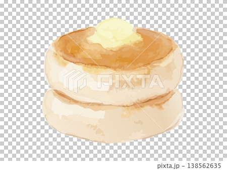 水彩風のふわふわパンケーキのイラスト 138562635