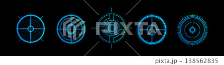 Futuristic optical aim HUD frames set Futuristic optical aim HUD frames set 138562835