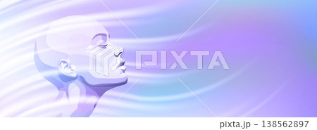 AI face, digital human head profile scan tech bg AI face, digital human head profile scan tech bg 138562897