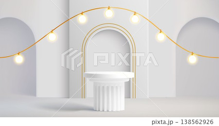 Greek column podium on white background 138562926