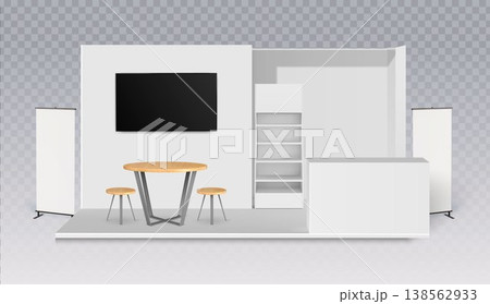White exhibition booth mockup 138562933