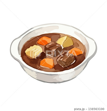 水彩風のビーフシチューのイラスト 水彩風のビーフシチューのイラスト 138563100