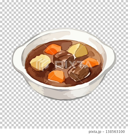 水彩風のビーフシチューのイラスト 水彩風のビーフシチューのイラスト 138563100
