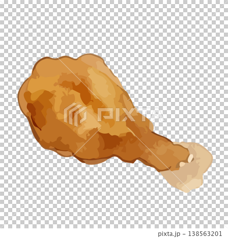 水彩風格的炸雞插圖 138563201