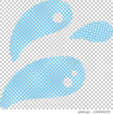 水色ドットの水しぶきイラスト 3滴 艶あり 水色ドットの水しぶきイラスト 3滴 艶あり 138563876