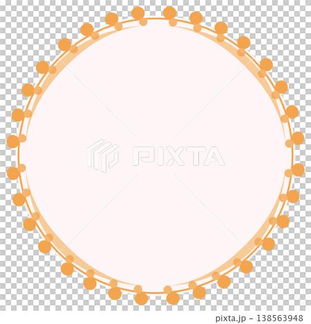Simple frame with decorative beads, orange 138563948