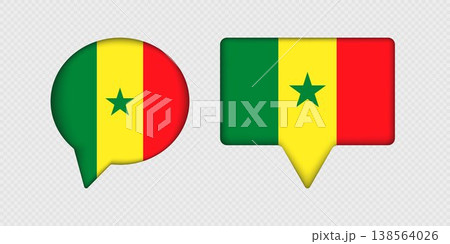 Flag of Senegal in speech bubble. 138564026