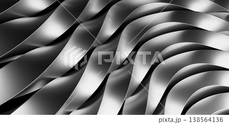 Abstract metal wave background 3D render Abstract metal wave background 3D render 138564136