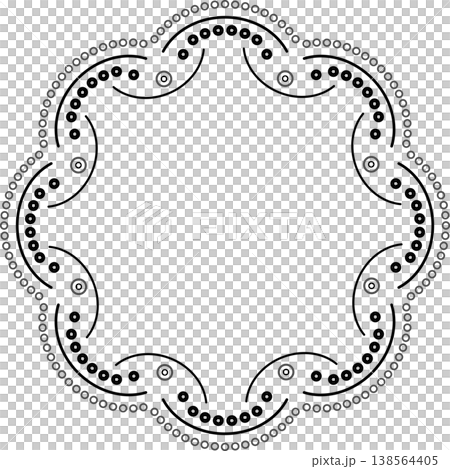 Elegant geometric frame of curved lines. Black ornamental geometric fantasy element. Frame of arcs without text. Round ornament vector illustration. 138564405