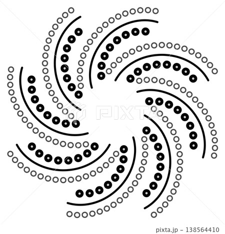 Black ornamental geometric fantasy element. Creative portal design. Elegant geometric mandala of curved lines. Star with broken rays. Round ornament Black ornamental geometric fantasy element. Creative portal design. Elegant geometric mandala of curved lines. Star with broken rays. Round ornament 138564410