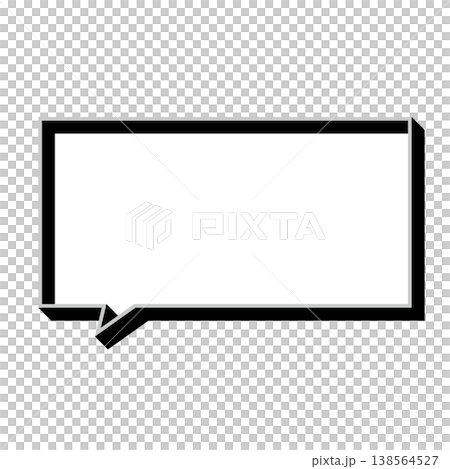 シンプルな横長四角の吹き出しイラスト 138564527
