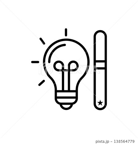 Smart Lighting Bulb Line Icon Smart Lighting Bulb Line Icon 138564779