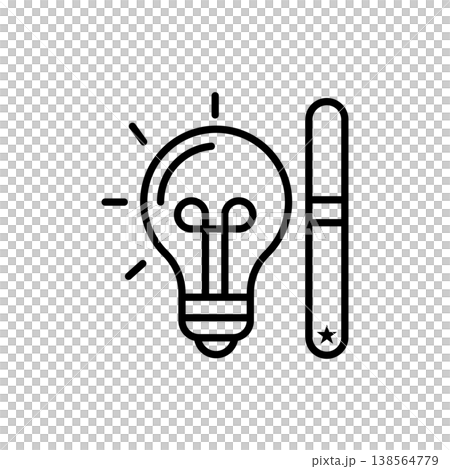 Smart Lighting Bulb Line Icon Smart Lighting Bulb Line Icon 138564779