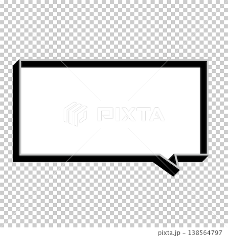 シンプルな横長四角の吹き出しイラスト 138564797