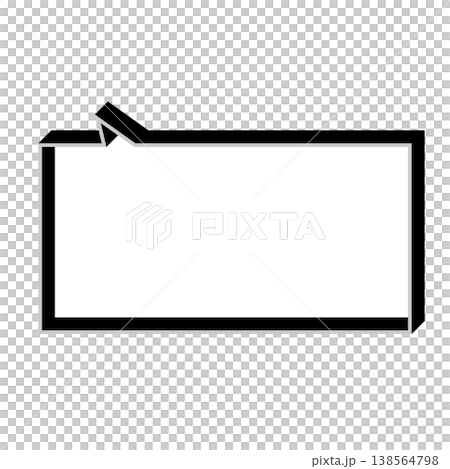 シンプルな横長四角の吹き出しイラスト 138564798