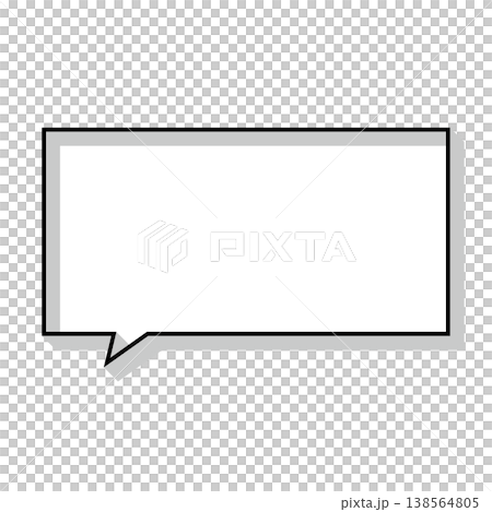 A simple, horizontally oriented rectangular speech bubble illustration. A simple, horizontally oriented rectangular speech bubble illustration. 138564805