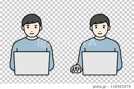 一名男子正在操作電腦 一名男子正在操作電腦 138565879