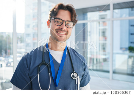Man, doctor and hospital for healthcare, portrait and smile for career, confident and mindset. Services, medical and professional with confidence, male and work for medicare clinic, insurance and job Man, doctor and hospital for healthcare, portrait and smile for career, confident and mindset. Services, medical and professional with confidence, male and work for medicare clinic, insurance and job 138566367